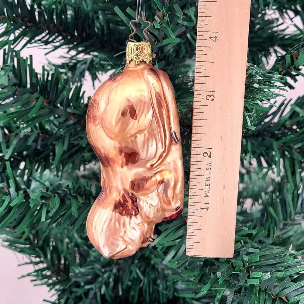 Inge Glas German Blown Glass Ornament Wine Cat with Ball Old World Christmas